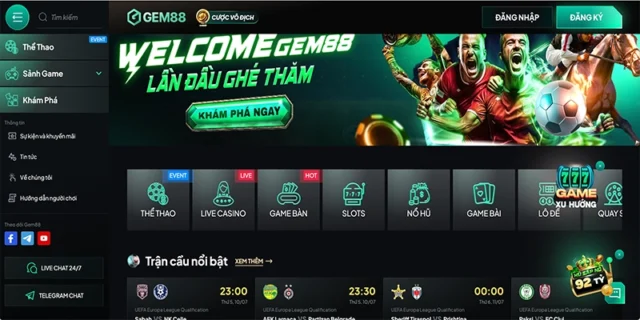 Trải nghiệm đỉnh cao tại Gem88